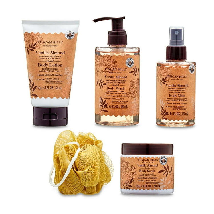 Tuscan Hills Vanilla Almond 5 Piece Shower Caddy Set